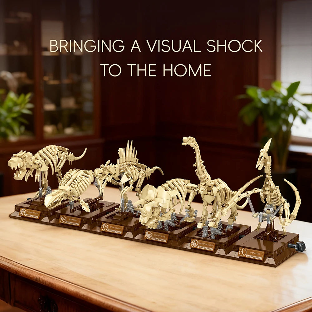 T-Rex Dinosaur Fossil Skeleton Building Blocks Set DIY Assembly Model for Kids a Collectible Science Toy and Perfect Gift Idea